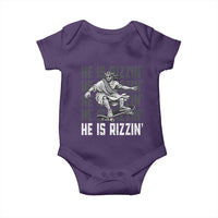 He Is Rizzin Funny Christian Easter Skateboarding Jesus Meme Baby Onesie Faith Humor Trendy Youth Gift