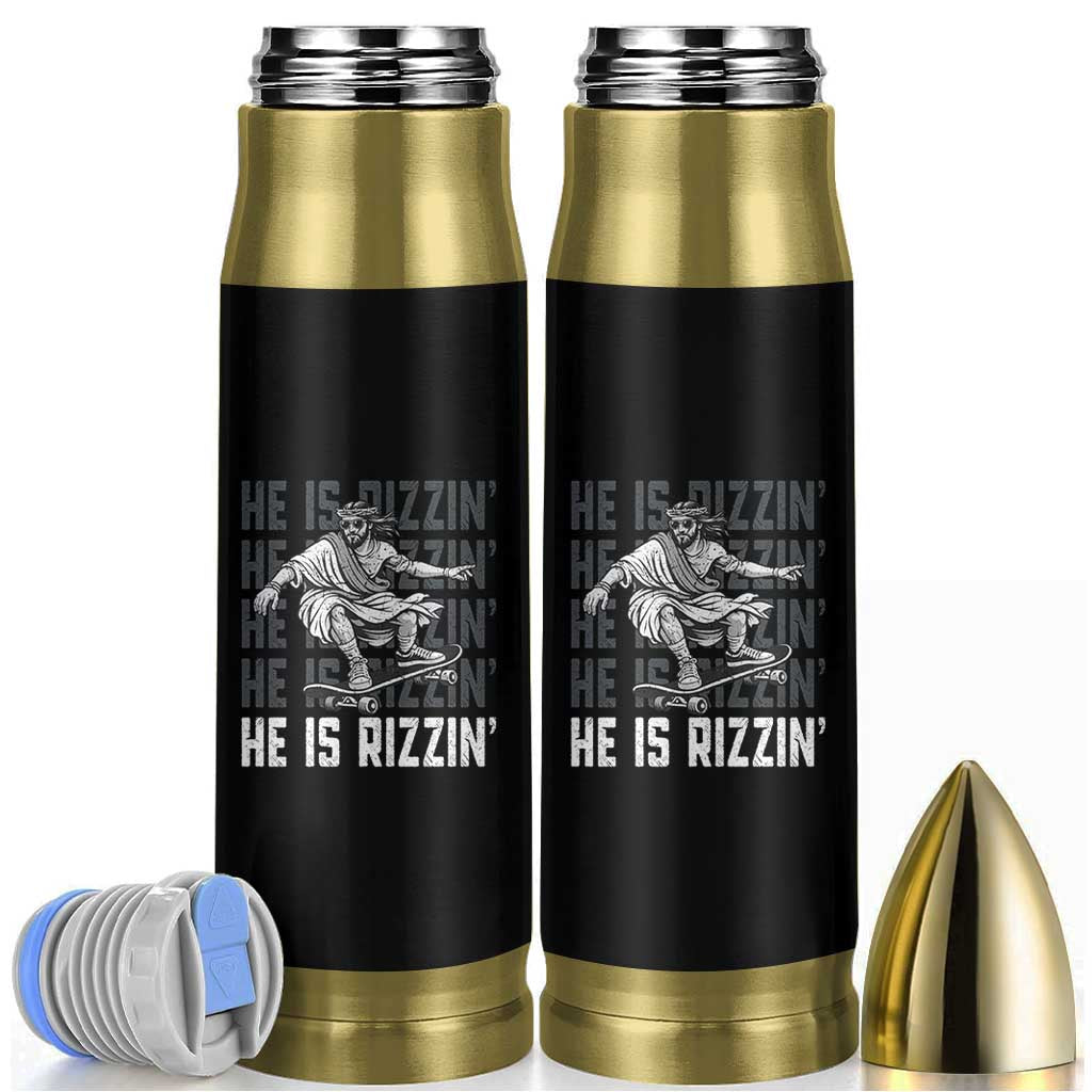 He Is Rizzin Funny Christian Easter Skateboarding Jesus Meme Bullet Tumbler Faith Humor Trendy Youth Gift
