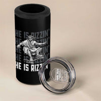 He Is Rizzin Funny Christian Easter Skateboarding Jesus Meme 4 in 1 Can Cooler Tumbler Faith Humor Trendy Youth Gift