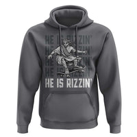 He Is Rizzin Funny Christian Easter Skateboarding Jesus Meme Hoodie Faith Humor Trendy Youth Gift