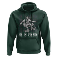 He Is Rizzin Funny Christian Easter Skateboarding Jesus Meme Hoodie Faith Humor Trendy Youth Gift