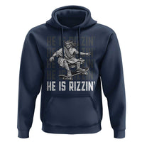 He Is Rizzin Funny Christian Easter Skateboarding Jesus Meme Hoodie Faith Humor Trendy Youth Gift
