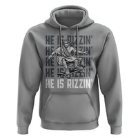 He Is Rizzin Funny Christian Easter Skateboarding Jesus Meme Hoodie Faith Humor Trendy Youth Gift