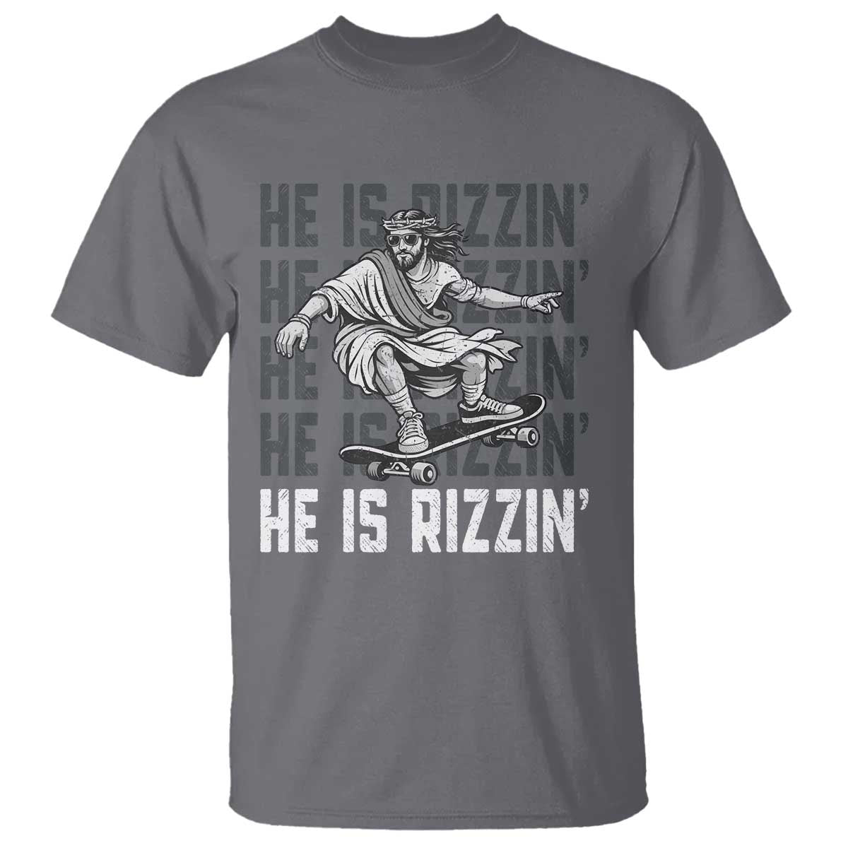 He Is Rizzin Funny Christian Easter Skateboarding Jesus Meme T Shirt Faith Humor Trendy Youth Gift