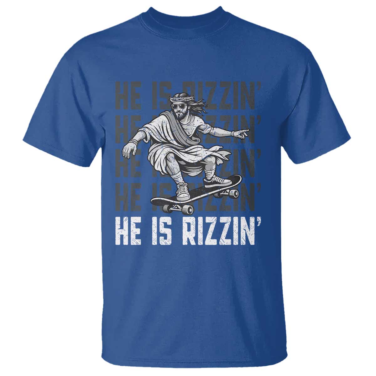 He Is Rizzin Funny Christian Easter Skateboarding Jesus Meme T Shirt Faith Humor Trendy Youth Gift
