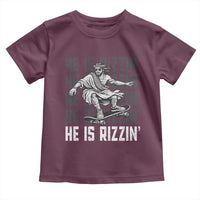 He Is Rizzin Funny Christian Easter Skateboarding Jesus Meme Toddler T Shirt Faith Humor Trendy Youth Gift
