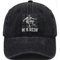 He Is Rizzin Funny Christian Easter Skateboarding Jesus Meme Washed Cotton Baseball Cap Faith Humor Trendy Youth Gift