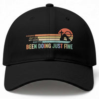 Retro Coming Out Of My Cave Christian Easter Parody Baseball Cap I’ve Been Doing Just Fine Resurrection Humor Faith Gift
