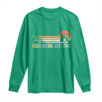 Retro Coming Out Of My Cave Christian Easter Parody Long Sleeve Shirt I’ve Been Doing Just Fine Resurrection Humor Faith Gift