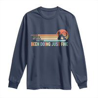 Retro Coming Out Of My Cave Christian Easter Parody Long Sleeve Shirt I’ve Been Doing Just Fine Resurrection Humor Faith Gift