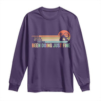 Retro Coming Out Of My Cave Christian Easter Parody Long Sleeve Shirt I’ve Been Doing Just Fine Resurrection Humor Faith Gift
