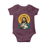 Guess Who is Back Funny Christian Easter Baby Onesie Winking Jesus with Lamb Cute Resurrection Humor Gift