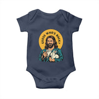 Guess Who is Back Funny Christian Easter Baby Onesie Winking Jesus with Lamb Cute Resurrection Humor Gift
