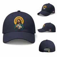 Guess Who is Back Funny Christian Easter Baseball Cap Winking Jesus with Lamb Cute Resurrection Humor Gift