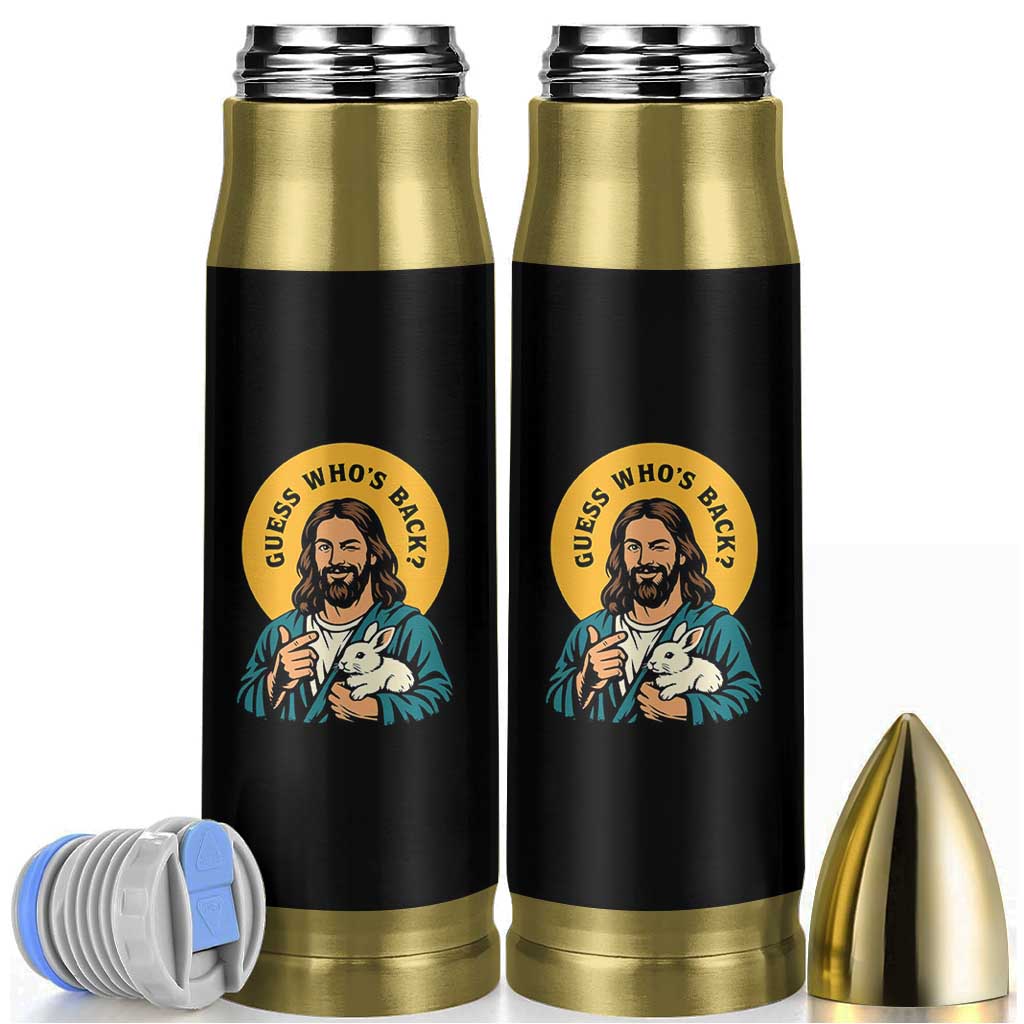 Guess Who is Back Funny Christian Easter Bullet Tumbler Winking Jesus with Lamb Cute Resurrection Humor Gift