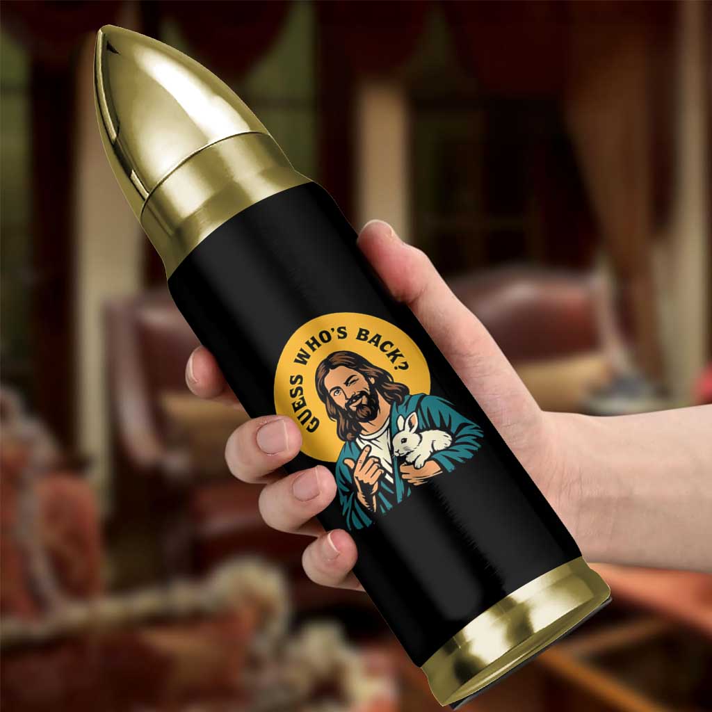 Guess Who is Back Funny Christian Easter Bullet Tumbler Winking Jesus with Lamb Cute Resurrection Humor Gift