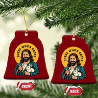 Guess Who is Back Funny Christian Easter Ceramic Ornament Winking Jesus with Lamb Cute Resurrection Humor Gift