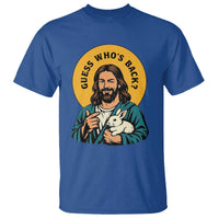Guess Who is Back Funny Christian Easter T Shirt Winking Jesus with Lamb Cute Resurrection Humor Gift