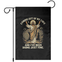 Coming Out Of My Cave Christian Easter Garden Flag Risen Jesus Tomb Scene Inspirational Faith Message Gift