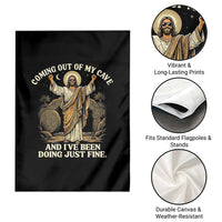 Coming Out Of My Cave Christian Easter Garden Flag Risen Jesus Tomb Scene Inspirational Faith Message Gift