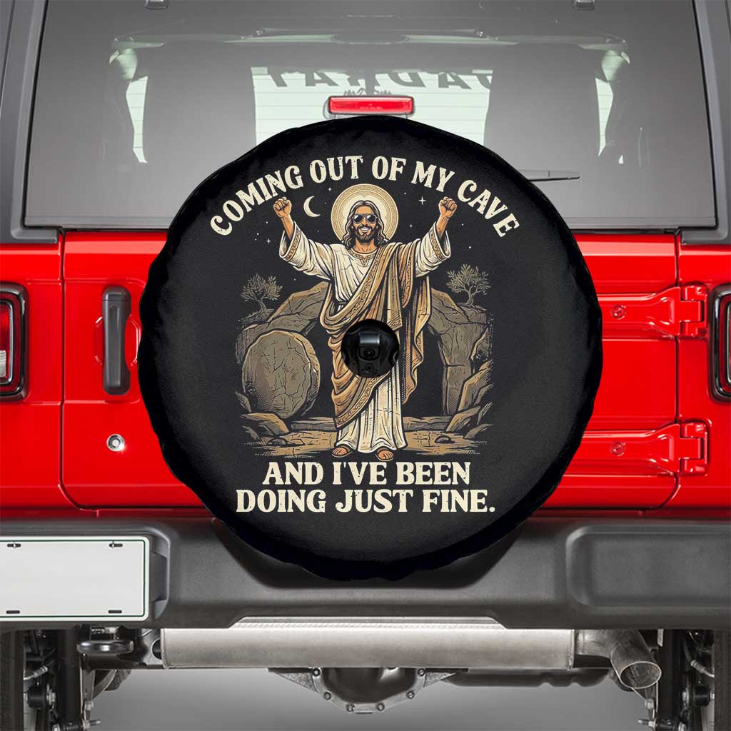Coming Out Of My Cave Christian Easter Spare Tire Cover Risen Jesus Tomb Scene Inspirational Faith Message Gift