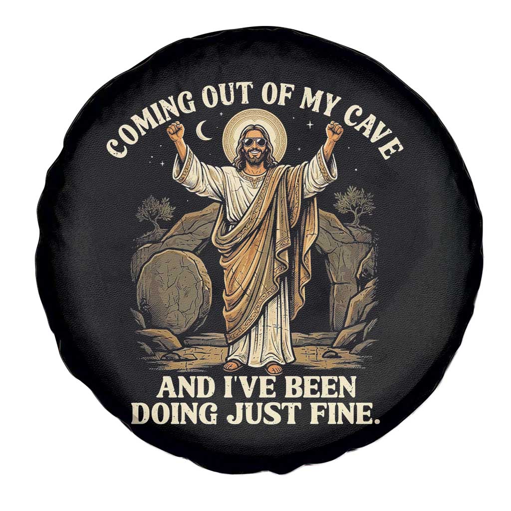 Coming Out Of My Cave Christian Easter Spare Tire Cover Risen Jesus Tomb Scene Inspirational Faith Message Gift