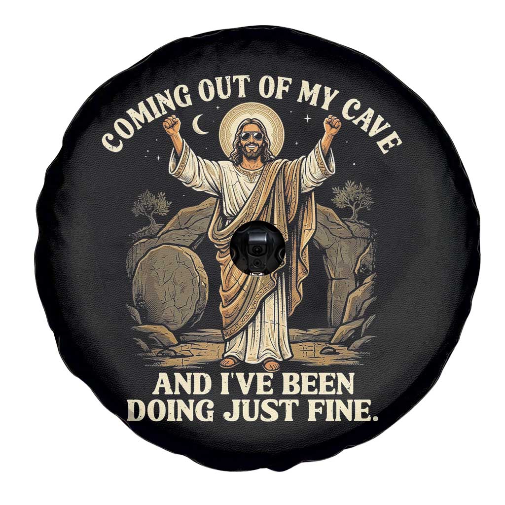 Coming Out Of My Cave Christian Easter Spare Tire Cover Risen Jesus Tomb Scene Inspirational Faith Message Gift