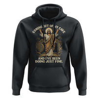 Coming Out Of My Cave Christian Easter Hoodie Risen Jesus Tomb Scene Inspirational Faith Message Gift