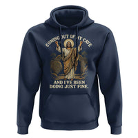 Coming Out Of My Cave Christian Easter Hoodie Risen Jesus Tomb Scene Inspirational Faith Message Gift