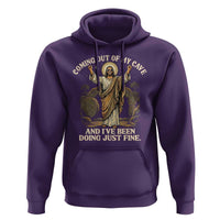 Coming Out Of My Cave Christian Easter Hoodie Risen Jesus Tomb Scene Inspirational Faith Message Gift