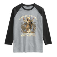 Coming Out Of My Cave Christian Easter Raglan Shirt Risen Jesus Tomb Scene Inspirational Faith Message Gift