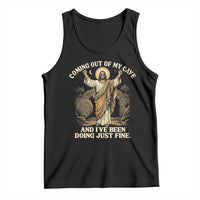 Coming Out Of My Cave Christian Easter Tank Top Risen Jesus Tomb Scene Inspirational Faith Message Gift