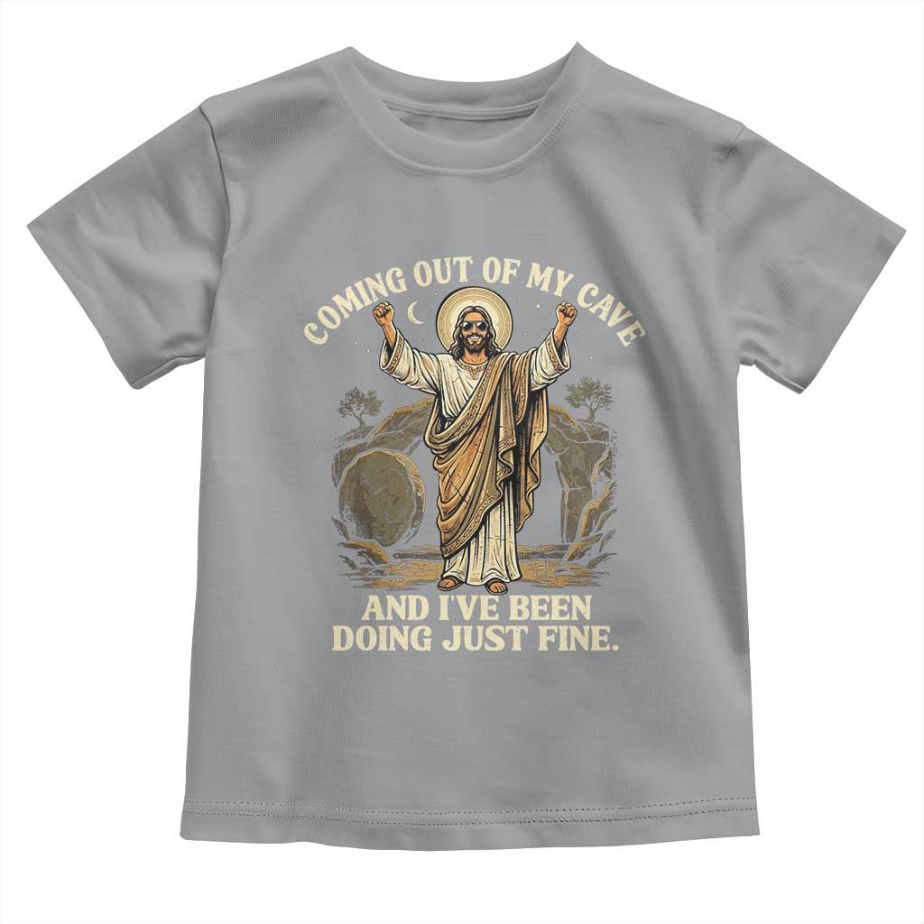 Coming Out Of My Cave Christian Easter Toddler T Shirt Risen Jesus Tomb Scene Inspirational Faith Message Gift