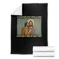 It Started Out With A Kiss Christian Easter Throw Blanket Judas Betrayal Biblical Scene Faith Reflection Gift