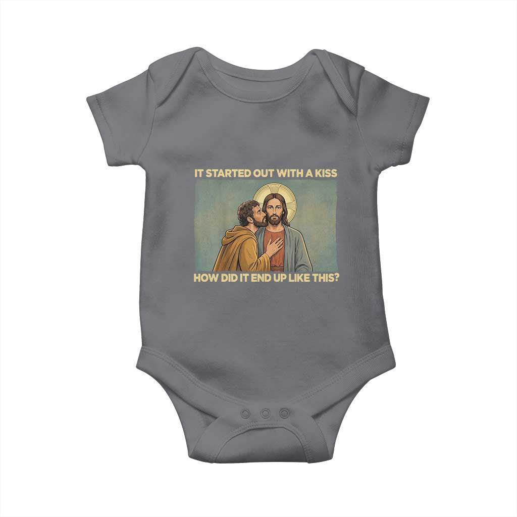 It Started Out With A Kiss Christian Easter Baby Onesie Judas Betrayal Biblical Scene Faith Reflection Gift