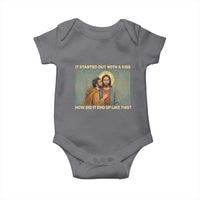 It Started Out With A Kiss Christian Easter Baby Onesie Judas Betrayal Biblical Scene Faith Reflection Gift