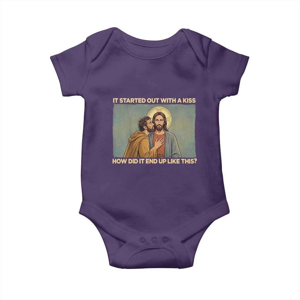It Started Out With A Kiss Christian Easter Baby Onesie Judas Betrayal Biblical Scene Faith Reflection Gift