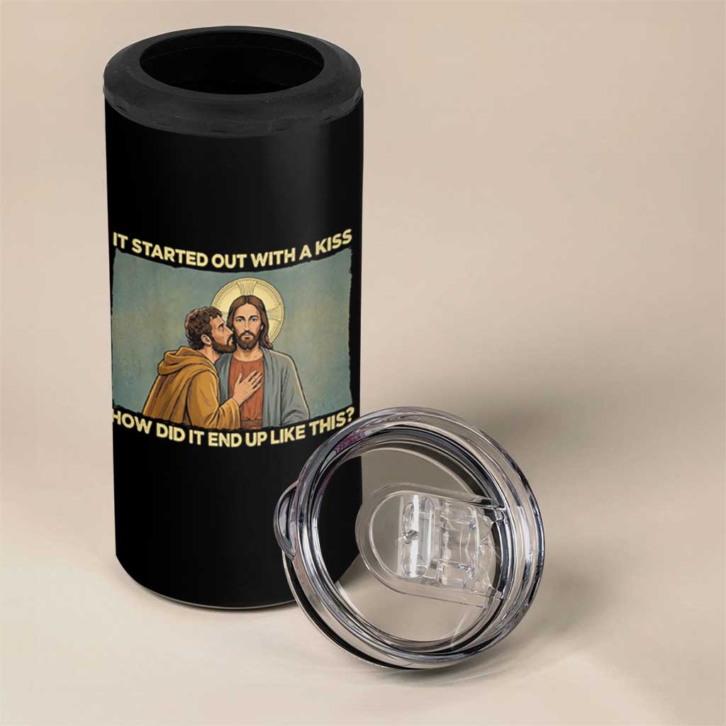 It Started Out With A Kiss Christian Easter 4 in 1 Can Cooler Tumbler Judas Betrayal Biblical Scene Faith Reflection Gift