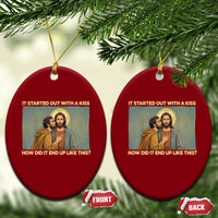 It Started Out With A Kiss Christian Easter Ceramic Ornament Judas Betrayal Biblical Scene Faith Reflection Gift