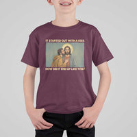 It Started Out With A Kiss Christian Easter T Shirt For Kid Judas Betrayal Biblical Scene Faith Reflection Gift