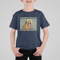 It Started Out With A Kiss Christian Easter T Shirt For Kid Judas Betrayal Biblical Scene Faith Reflection Gift