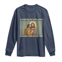 It Started Out With A Kiss Christian Easter Long Sleeve Shirt Judas Betrayal Biblical Scene Faith Reflection Gift