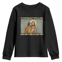 It Started Out With A Kiss Christian Easter Youth Sweatshirt Judas Betrayal Biblical Scene Faith Reflection Gift