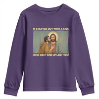 It Started Out With A Kiss Christian Easter Youth Sweatshirt Judas Betrayal Biblical Scene Faith Reflection Gift