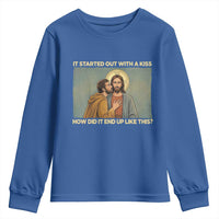 It Started Out With A Kiss Christian Easter Youth Sweatshirt Judas Betrayal Biblical Scene Faith Reflection Gift
