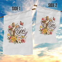 He Is Risen Floral Cross Christian Easter Garden Flag Spring Flowers Butterfly Faith Inspirational Gift