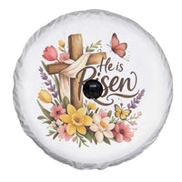 He Is Risen Floral Cross Christian Easter Spare Tire Cover Spring Flowers Butterfly Faith Inspirational Gift