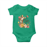 He Is Risen Floral Cross Christian Easter Baby Onesie Spring Flowers Butterfly Faith Inspirational Gift