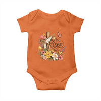 He Is Risen Floral Cross Christian Easter Baby Onesie Spring Flowers Butterfly Faith Inspirational Gift