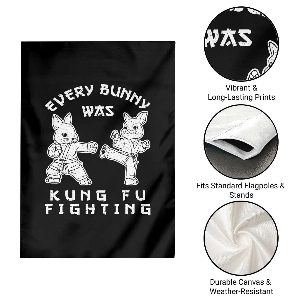 Funny Easter Rabbit Martial Arts Garden Flag Every Bunny Was Kung Fu Fighting Cute Bunny Humor Gift